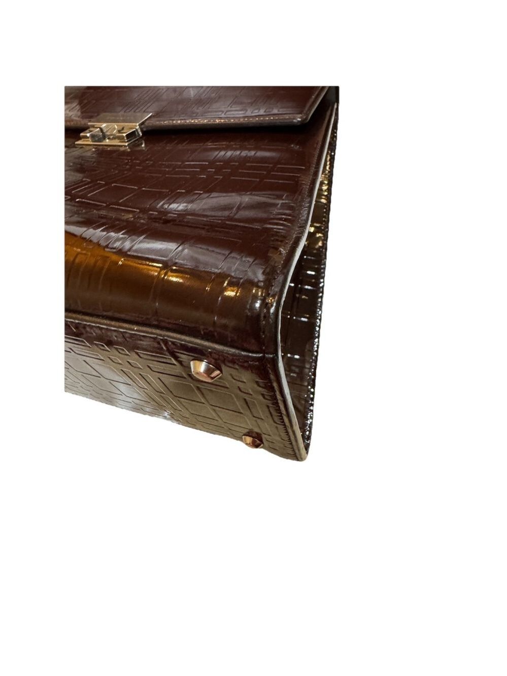 Burberry Nova Check Patent Leather Top Handle Bag - Picture 8 of 16